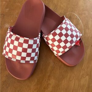 Vans Red Checkered Slide Sandals